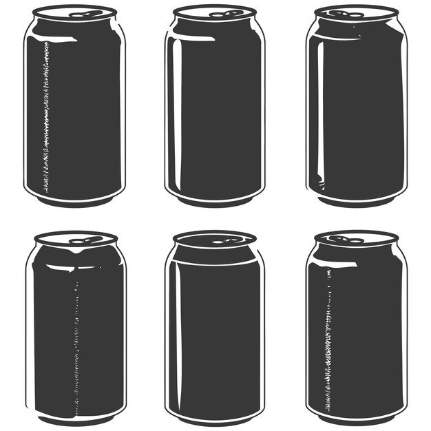 Silhouette blank Drink can canned drink black color only