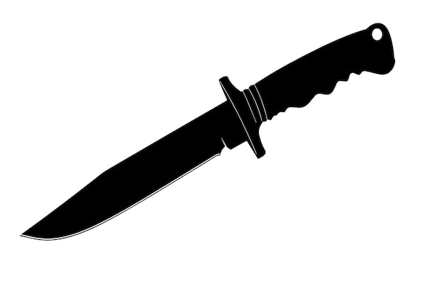 Vector silhouette of a bowie knife