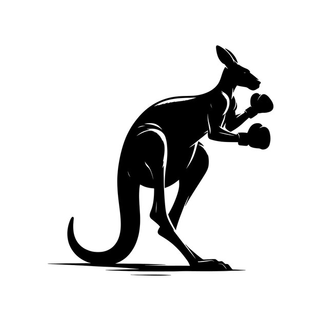 Vector silhouette boxing kangaroo vector illustration