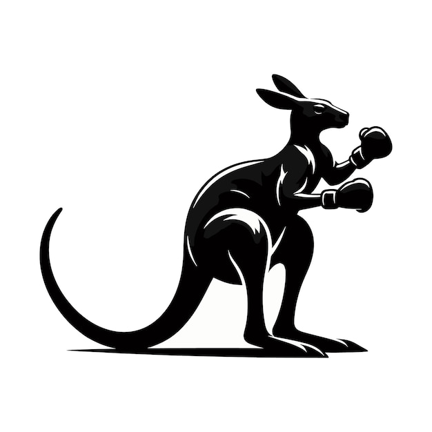 Vector silhouette boxing kangaroo vector illustration