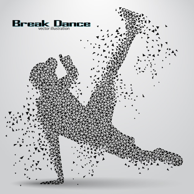 Silhouette of a break dancer illustration