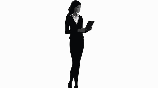 Vector silhouette business woman in smart clothes