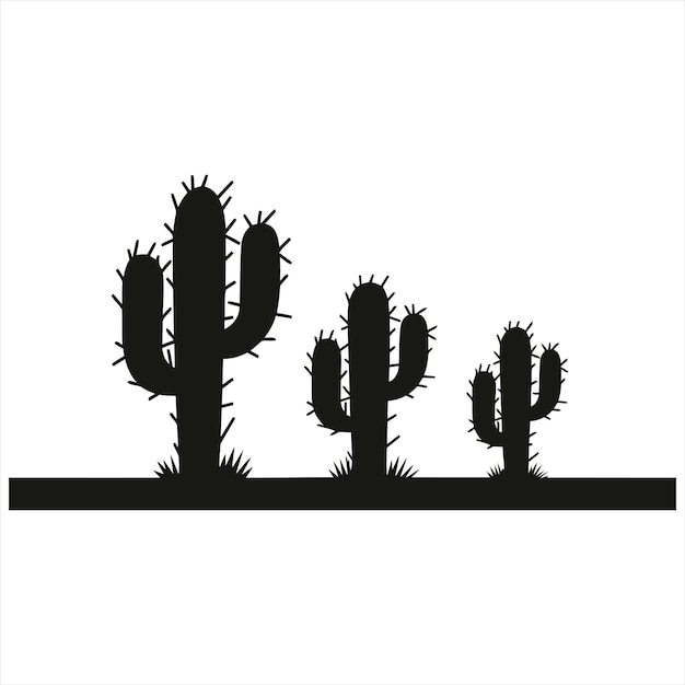 Vector a silhouette of a cactus with the word  cactus  on it