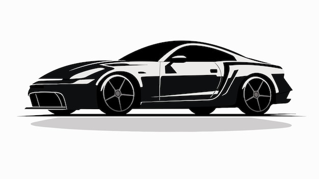 Silhouette of a Car Vector Cartoon Illustration