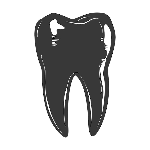 Silhouette Cavity Teeth black color only