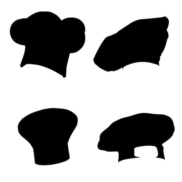 Vector silhouette a chef hat collection vector illustration