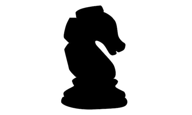 Vector silhouette of chess knight icon vector illustration