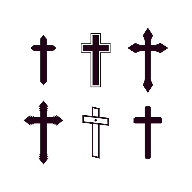 Vector silhouette christian cross collection