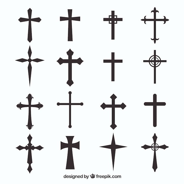 Vector silhouette christian cross collection