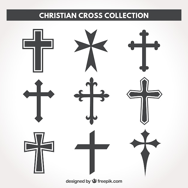 Silhouette christian cross collection