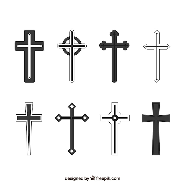 Silhouette christian cross collection