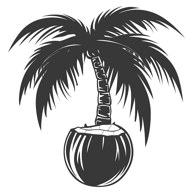 Silhouette Coconut Fruit black color only