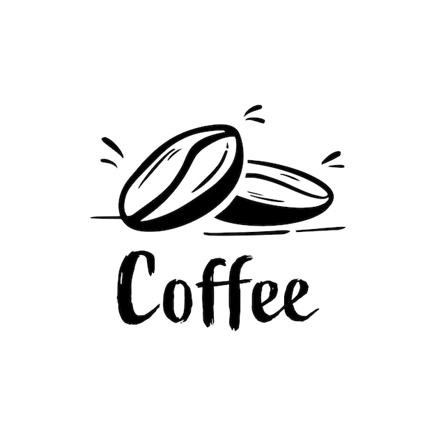 Silhouette coffee bean logo for coffee drink