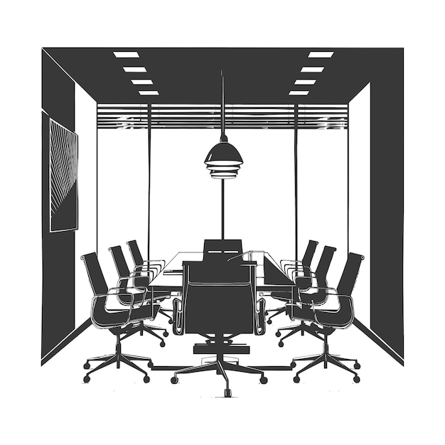 silhouette conference room interior design black color only