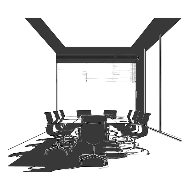 silhouette conference room interior design black color only