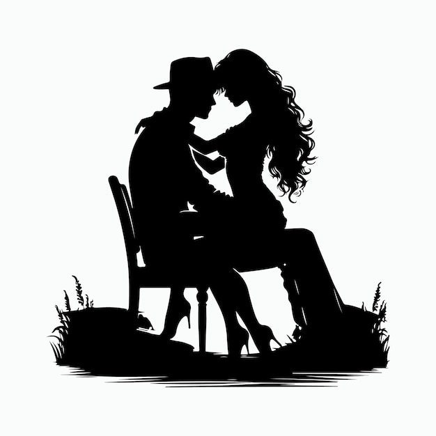 Vector silhouette couple vector