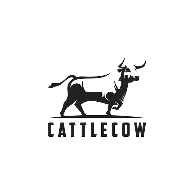 silhouette cow logo illustration