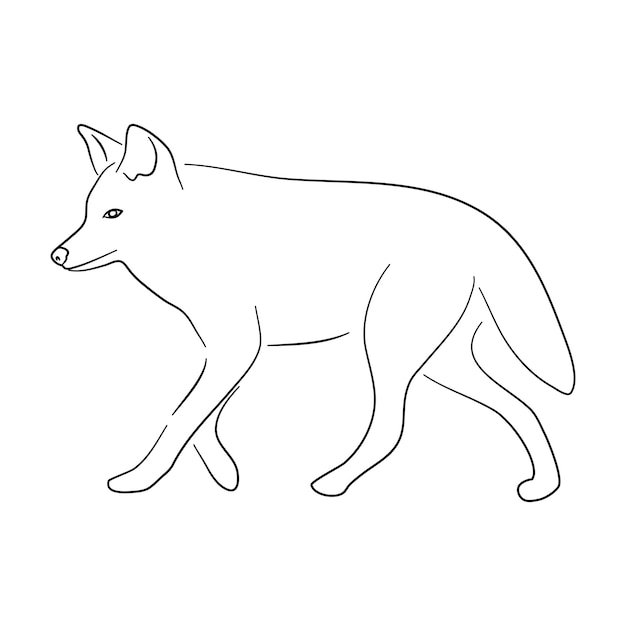 Silhouette of a Coyote made in sketch style Vector illustration