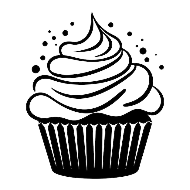 Silhouette of Cupcake with Sprinkles clipart