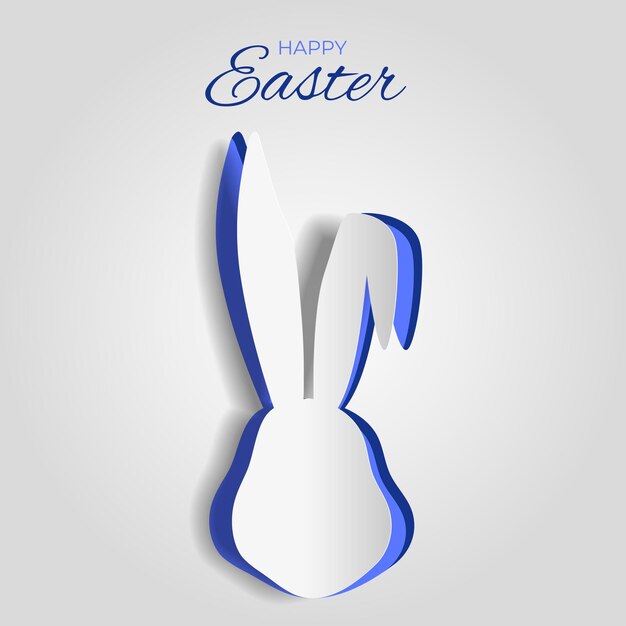 Silhouette of a cut or carved paper bunny Greeting card for Easter