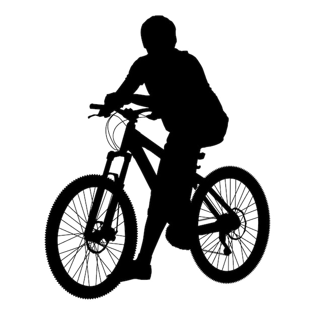 Silhouette of a cyclist male vector illustration