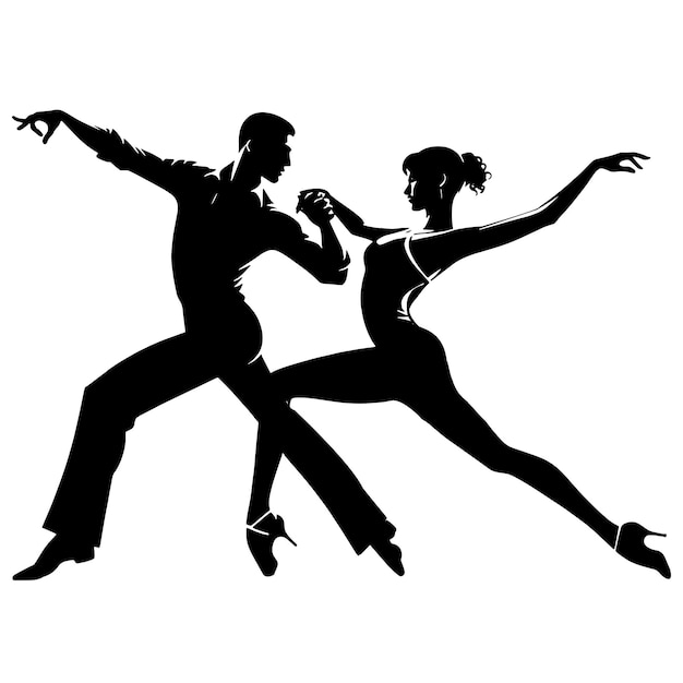 Vector silhouette of a dancing couple