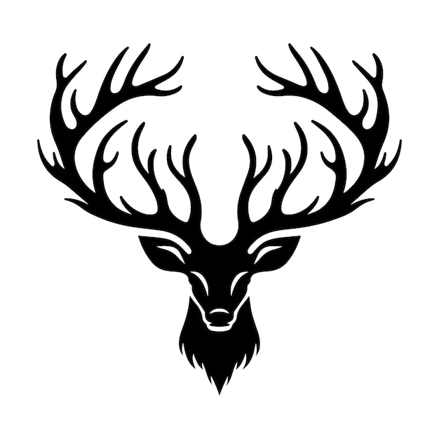 Vector silhouette of deer antler vector art