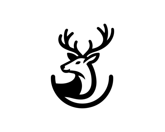 Vector silhouette deer logo icon vector illustration