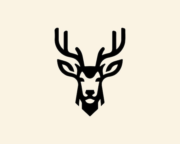 Silhouette deer logo icon vector illustration