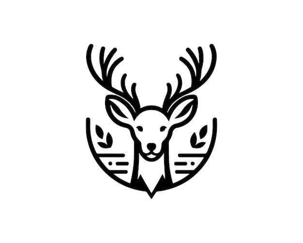 Silhouette deer logo icon vector illustration