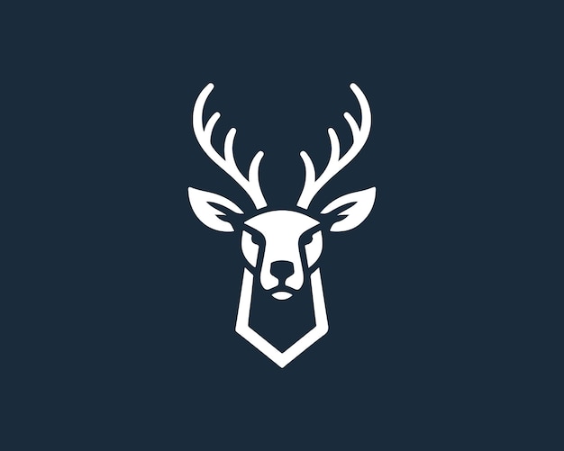 Silhouette deer logo icon vector illustration