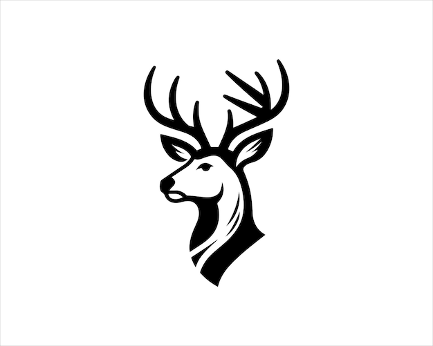 Silhouette deer logo icon vector illustration