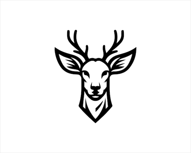 Silhouette deer logo icon vector illustration