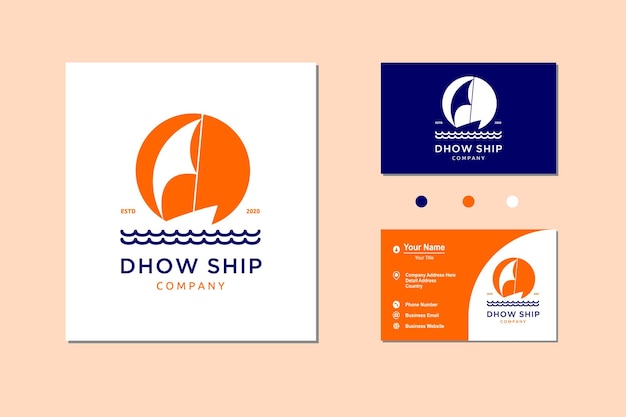 Silhouette of Dhow Icon Logo Vector Design Traditional Sailboat from Asia and Africa