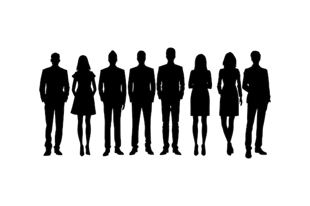 Silhouette of Diverse Group of Business People Vector illustration design