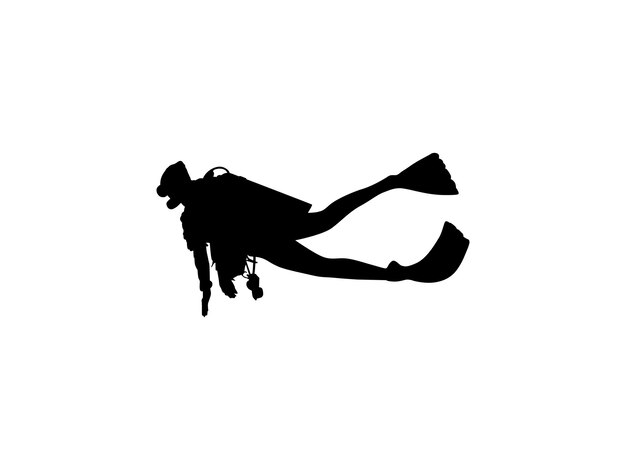 Silhouette of the Diving Flat style