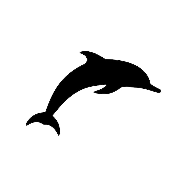 A silhouette dolphin black and white logo vector art clip