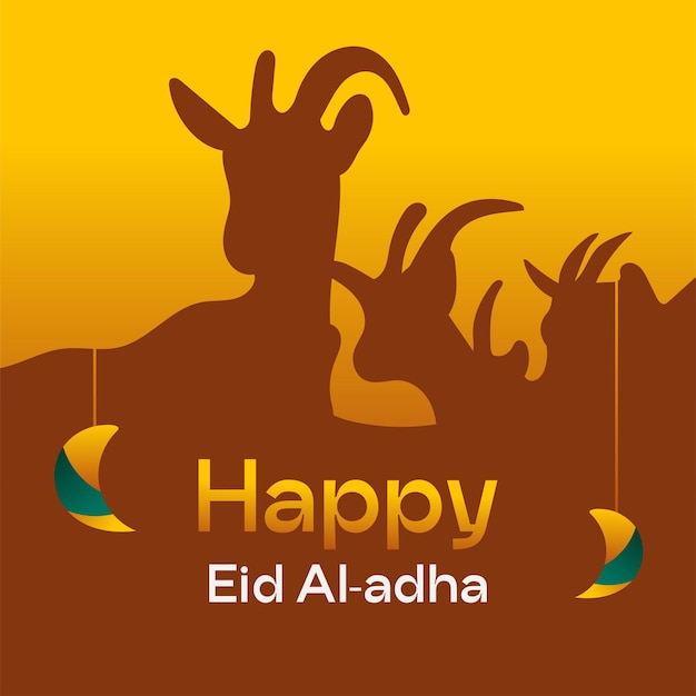 Silhouette eid alAdha illustration vector