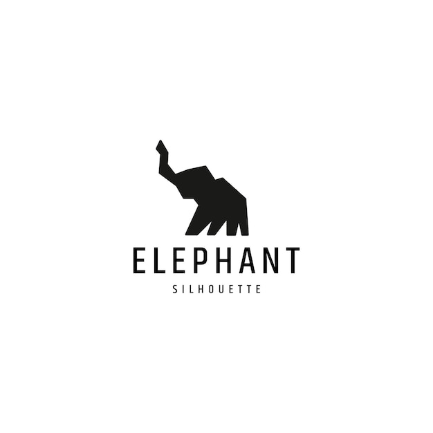 silhouette elephant logo icon design