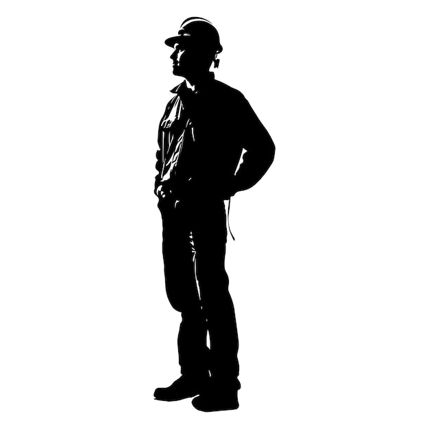 Silhouette of an Engineer Isolated vector art