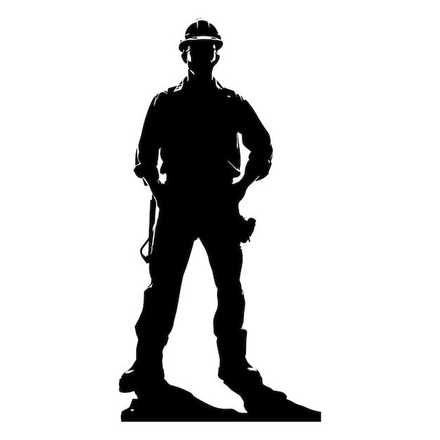 Silhouette of an Engineer Isolated vector