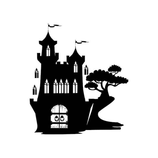 Silhouette of a fairy castle