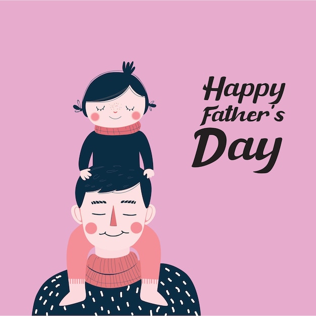 A silhouette of a father carrying a child on his shoulders and the text Happy Fathers Day