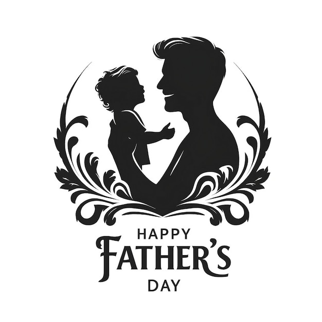 Silhouette of Father and Child for Fathers Day