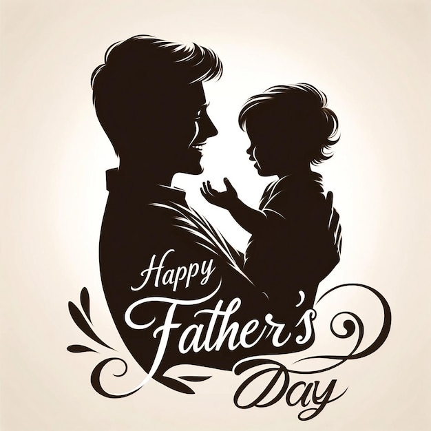 Silhouette of father holding child for Fathers Day