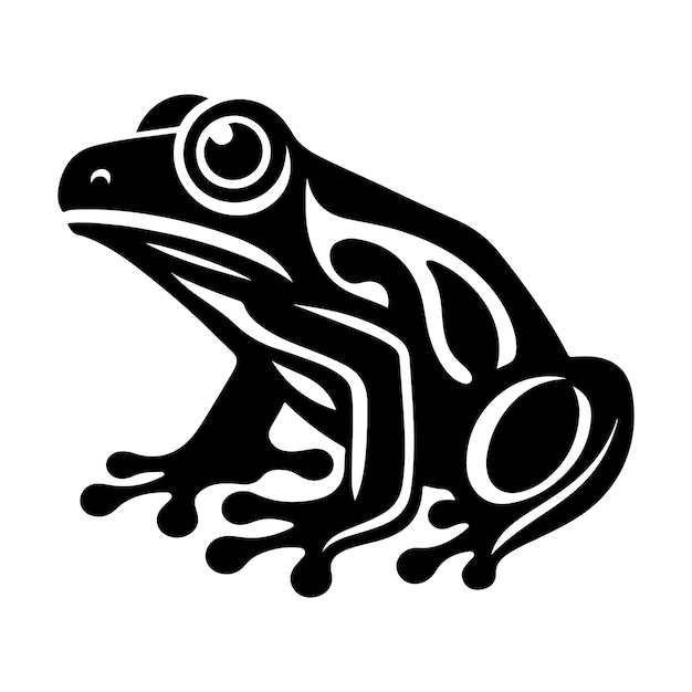 silhouette frog on white background