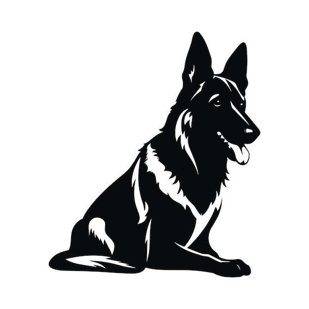 silhouette German Shepherd dog vector design