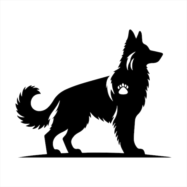 Silhouette German Shepherd dog vector design