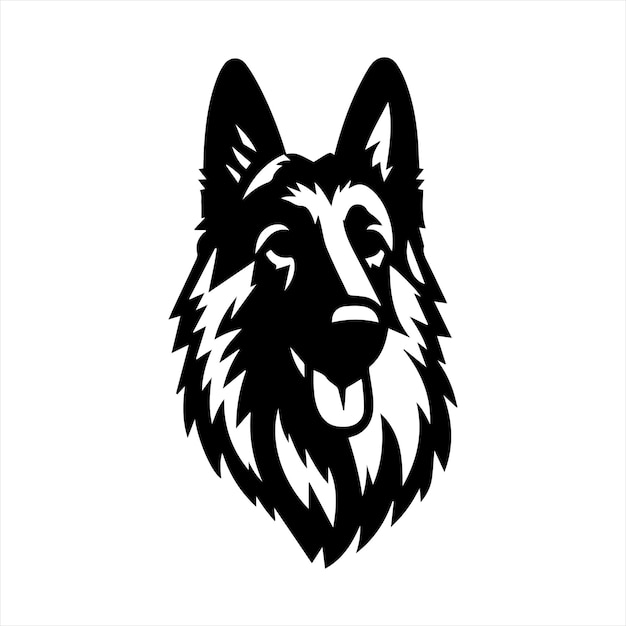 Silhouette German Shepherd dog vector design