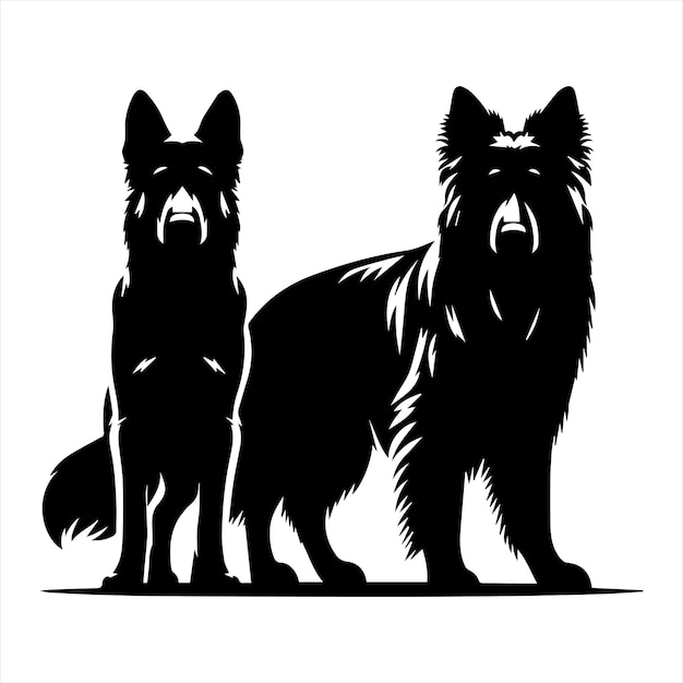 Silhouette German Shepherd dog vector design